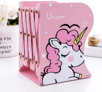 Dallao 3 Compartments Metal Book Stand(Pink)