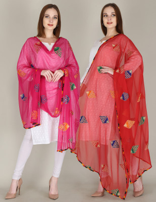 DIAMO Chiffon Embroidered Women Dupatta