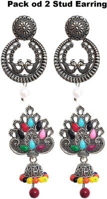 Muccasacra Antique collection casual wear PAIR of Beads Alloy, Metal Stud Earring