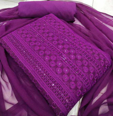LAXIFY STORE Georgette Embroidered Kurta & Churidar Material