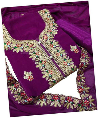 LAXIFY STORE Cotton Blend Embroidered Kurta & Churidar Material