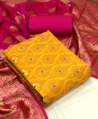 VredeVogel Cotton Silk Self Design Salwar Suit Material