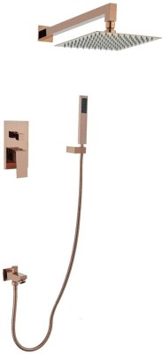 InArt Brass Concealed Body Diverter Full Set With Showers & Hand Shower and Bath Tub Spout (Rose gold) Faucet Set