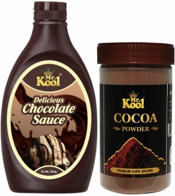 Mr.Kool Dark Brown Premium Cocoa Powder 100 gm and Chocolate Syrup 623 g Combo Combo(cocoa powder-100g, chocolate syrup 623g)