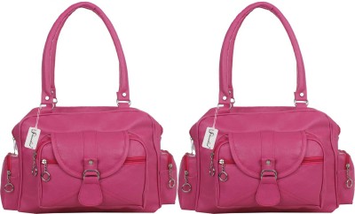 LAVITRA Women Pink, Pink Hand-held Bag(Pack of: 2)