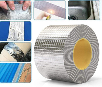 Evona Self Adhesive High Temperature Aluminum Foil Butyl Rubber Tape New 500 cm Duct Tape(Silver Pack of 1)