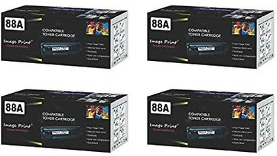 IMAGE PRINT Image Print 88A Replacement for HP 88A / CC388A Toner Cartridge Compatible for HP Laser Printers P1007, M1136 MFP, M126nw MFP, M1218nfs, M128fw MFP, M128fn MFP, M226DW and M226DN (Pack of 4) Black Ink Toner Powder