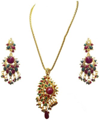 Surat Diamond Metal Gold-plated Multicolor Jewellery Set(Pack of 1)