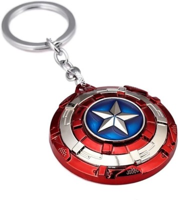 ANZ Captain America Keychain, Shield Keychain, Captain America Spinning Shield Keychain Shield Keyring (Red, Rotative Version) for bike & car Key Chain