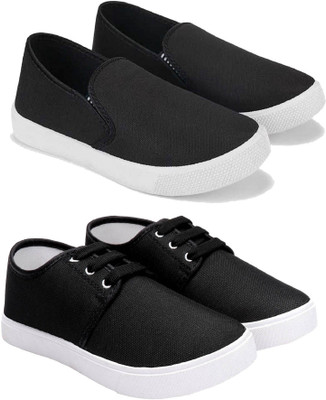 World Wear Footwear Boys & Girls Lace Sneakers(Black, 5.5-6 Years)