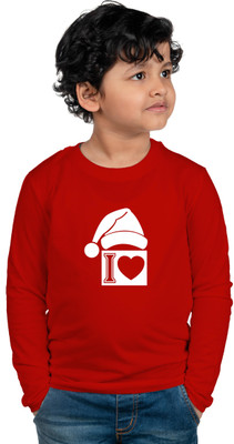 CHOMBOOKA Boys Printed Cotton Blend Regular T Shirt(Red, Pack of 1)