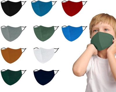 JIGSHTIAL Plain Cotton Kids Face Mask Reusable Washable Breathable Skin Friendly N95 Soft Cotton Fabric Face Mask with Adjustable Ear loops for Boys Girls Children Babies (Anti Pollution Mask , Anti Viral Mask , Anti Bacterial Mask ) (School Mask , Outdoor Mask , Kids Party Mask) (Child Mask , Kids 