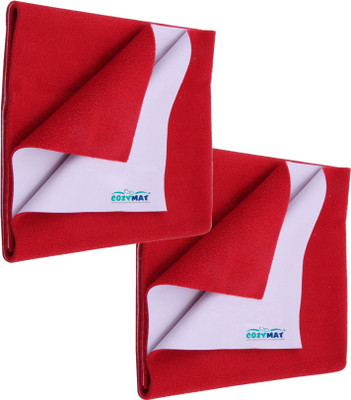 COZYMAT Fleece Baby Bed Protecting Mat(Cherry Red, Small, Pack of 2)