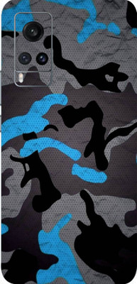 LAMHA Vivo X60, vivoX60 Mobile Skin(Ultra Super Camouflage Blue With High Matte Finish., Mobile Skin (Back+Side+Camera))