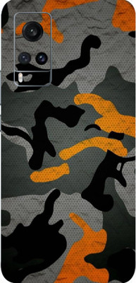 LAMHA VIVO X60 PRO Mobile Skin(Ultra Super Camouflage Orange With High Mattte Finish.)