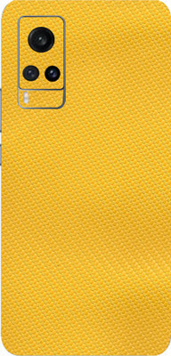 AsSkin Vivo X60, vivo x 60 Mobile Skin(Ultra Super Yellow Carbon Fiber With High Matte Finish.)