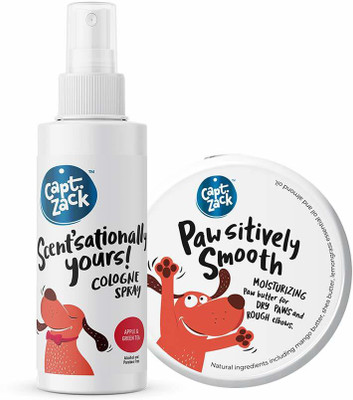Captain Zack Combo|Pawsitively Smooth Paw Butter-100g + Scent’sationally Yours Apple and Green Tea Dog Cologne/Spray-100ml Pet Spa Kit