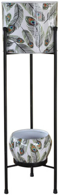 TrustBasket Calamus Planter with Stand Plant Container Set(Metal)