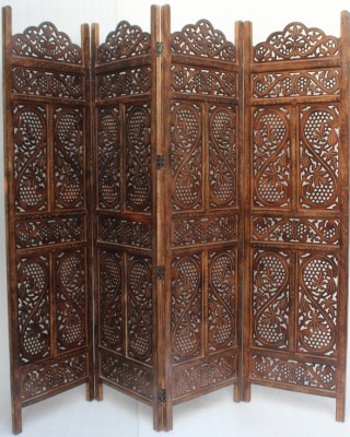 OnlineCraft Solid Wood Decorative Screen Partition(Free Standing, Finish Color - brown, 4, DIY(Do-It-Yourself))