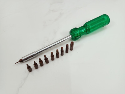 TAPARIA Screwdriver Set with 9 Tempered S2 Bits (Torx) Long Handle Screwdriver Set(Pack of 1)