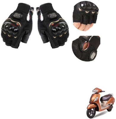 KOZDIKO PRO BIKER HALF FINGERED GLOVES FOR TVS JUPITER Riding Gloves(Black)