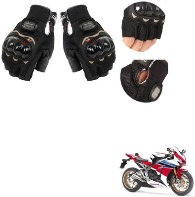 KOZDIKO HERPRO BIKER HALF FINGERED GLOVES FOR HONDA CBR 1000 Riding Gloves(Black)