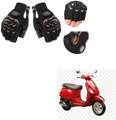 KOZDIKO PRO BIKER HALF FINGERED GLOVES FOR VESPA LX 150 Riding Gloves(Black)