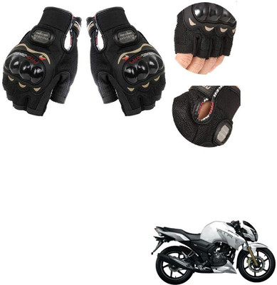 KOZDIKO PRO BIKER HALF FINGERED GLOVES FOR TVS APACHE RTR 180 Riding Gloves(Black)
