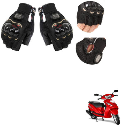 KOZDIKO PRO BIKER HALF FINGERED GLOVES FOR TVS WEGO Riding Gloves(Black)
