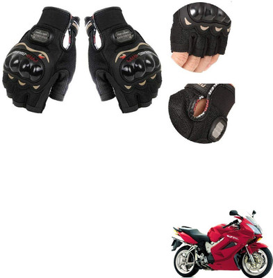 KOZDIKO PRO BIKER HALF FINGERED GLOVES FOR HONDA VFR 800 Riding Gloves(Black)