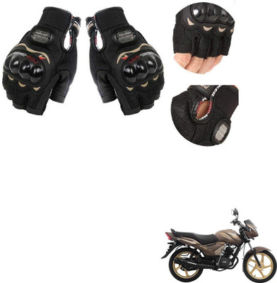 KOZDIKO PRO BIKER HALF FINGERED GLOVES FOR TVS STAR CITY PLUS Riding Gloves(Black)