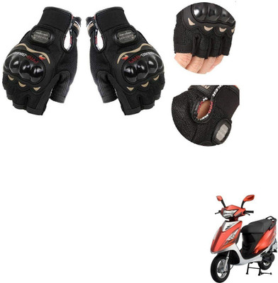 KOZDIKO PRO BIKER HALF FINGERED GLOVES FOR TVS STREAK Riding Gloves(Black)
