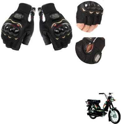 KOZDIKO PRO BIKER HALF FINGERED GLOVES FOR TVS SUPER XI Riding Gloves(Black)