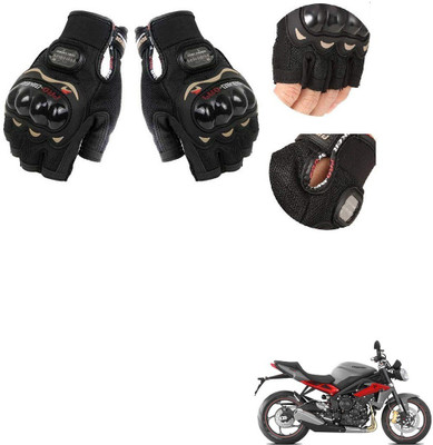 KOZDIKO PRO BIKER HALF FINGERED GLOVES FOR TRIUMPH STREET TRIPLE Riding Gloves(Black)