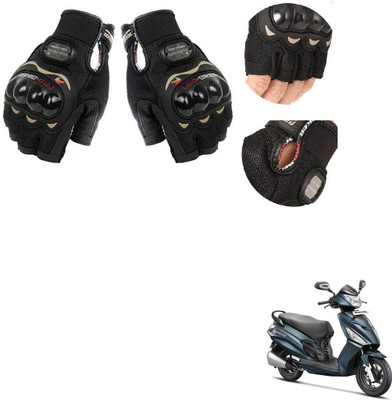 KOZDIKO PRO BIKER HALF FINGERED GLOVES FOR HERO MAESTRO EDGE 125 Riding Gloves(Black)
