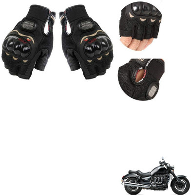 KOZDIKO PRO BIKER HALF FINGERED GLOVES FOR TRIUMPH ROCKET III ROADSTER Riding Gloves(Black)