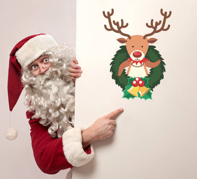 K2A Studio 45 cm reindeer Self Adhesive Sticker(Pack of 1)