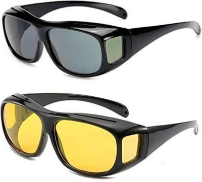 munwari Wrap-around Sunglasses(For Boys & Girls, Yellow, Black)