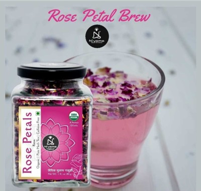 Niyama Rose Petals Sun Dried Flower Herbal Tea Rose Herbal Tea Glass Bottle(40 g)