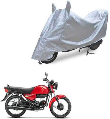 Oshotto Waterproof Two Wheeler Cover for Hero Dust and Water Proof Double Mirror Pocket Silvertech Bike Body Cover for Yamaha Saluto(Silver)