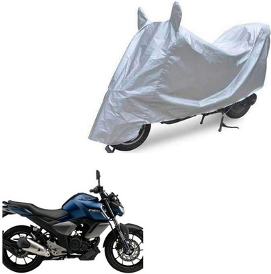 Oshotto Waterproof Two Wheeler Cover for Universal For Bike Dust and Water Proof Double Mirror Pocket Silvertech Bike Body Cover for Yamaha Alpha(FZ, Silver)
