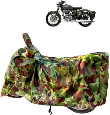 Horseyaart Two Wheeler Cover for Royal Enfield(Battle Green, Green)