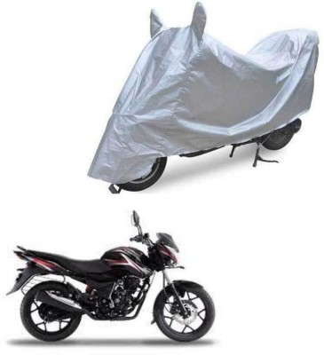 Oshotto Waterproof Two Wheeler Cover for Bajaj Dust and Water Proof Double Mirror Pocket Silvertech Bike Body Cover for Yamaha Fazer F1(Silver)