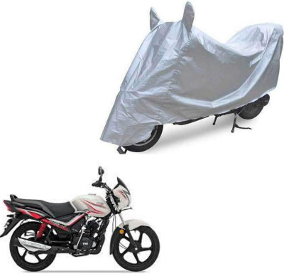 Oshotto Waterproof Two Wheeler Cover for TVS Dust and Water Proof Double Mirror Pocket Silvertech Bike Body Cover for Suzuki Swish(Silver)