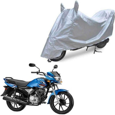 Oshotto Waterproof Two Wheeler Cover for Yamaha Dust and Water Proof Double Mirror Pocket Silvertech Bike Body Cover for Kawasaki Ninja 400(Silver)