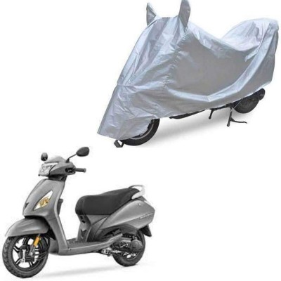 Oshotto Waterproof Two Wheeler Cover for TVS Dust and Water Proof Double Mirror Pocket Silvertech Bike Body Cover for Vespa ZX 125(Jupiter, Silver)