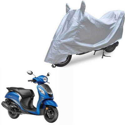 Oshotto Waterproof Two Wheeler Cover for Yamaha Dust and Water Proof Double Mirror Pocket Silvertech Bike Body Cover for Suzuki Hayate(Silver)