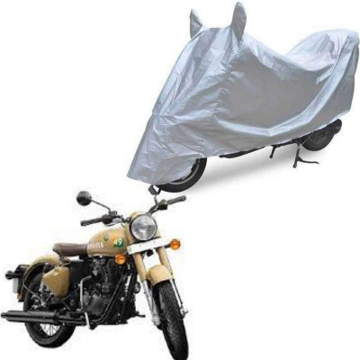 Oshotto Waterproof Two Wheeler Cover for Universal For Bike Dust and Water Proof Double Mirror Pocket Silvertech Bike Body Cover for Honda Wold Wings(Silver)