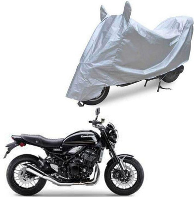 Oshotto Two Wheeler Cover for Kawasaki Dust and Water Proof Double Mirror Pocket Silvertech Bike Body Cover for TVS Star Sport(Z1000, Silver)