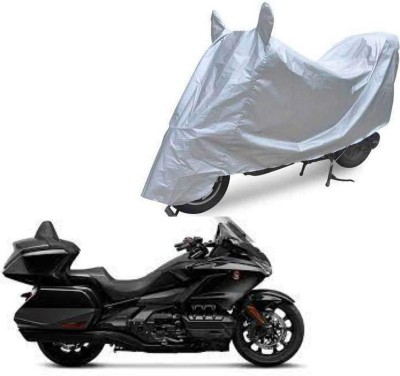 Oshotto Waterproof Two Wheeler Cover for Honda Dust and Water Proof Double Mirror Pocket Silvertech Bike Body Cover for Bajaj Avenger Street 150(Silver)